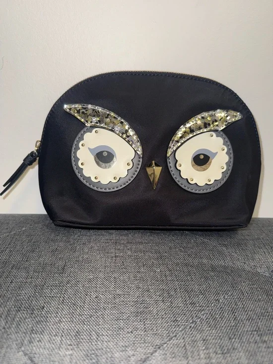 Kate Spade Owl Small Marcy Nylon Cosmetic Bag - Picture 1 of 6